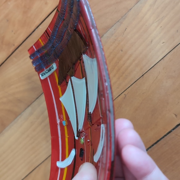 Source Unknown Red and White Glass  Plate Dubrovnik Croatia Souvenir - Picture 3 of 6